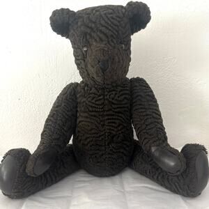 Jointed Teddy Bear Christmas dark brown Curly, Rare Find! Beautiful! Jean Bears